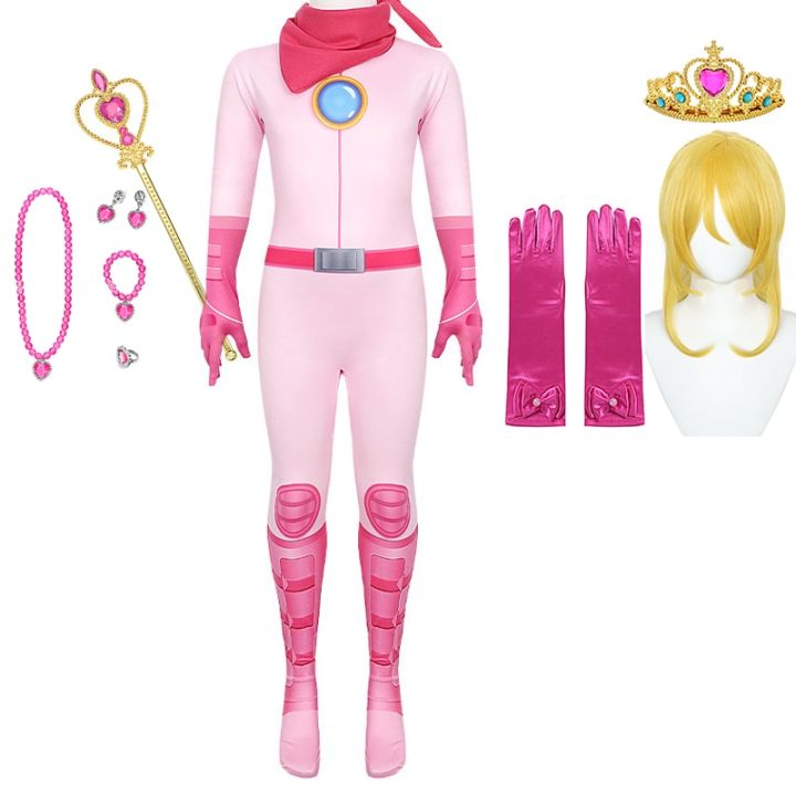 2023-movie-peach-princess-dresses-kid-peach-cosplay-girls-pink-jumpsuit-uniform-halloween-costumes-for-birthday-party-costume