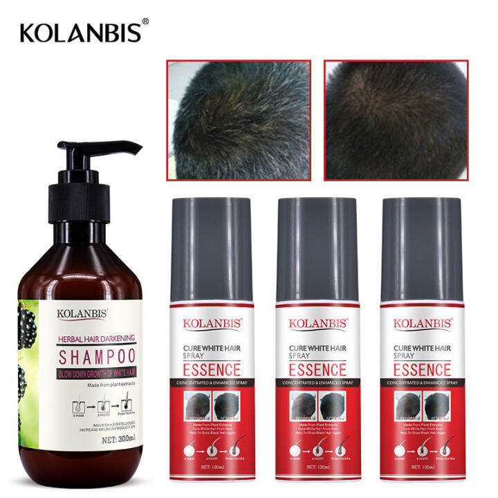 4 In SET Hair Darkening Shampoo + Anti White Hair Spray Gray Hair Treatment Reduce White Hair Therapy Hair Care Remedy | Lazada 4 In SET Hair Darkening Shampoo + Anti White Hair Spray Gray Hair Treatment Reduce White Hair Therapy Hair Care Remedy | Lazada