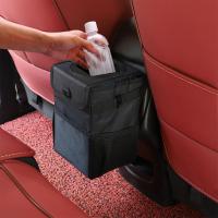 Waterproof Car Trash Can Bin Auto Car Organizer Garbage Dump For Trash Can Cars Storage Pockets Closeable Portable