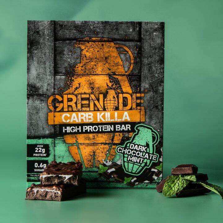 import-foods-grenade-high-protein-bar-dark-chocolate-mint-60g-เกรนเนต-โปรตีนบาร์ผสมดากช็อกโกแลตมินทราสเบอร์รี่-ขนมคลีน-60g