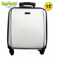 9889Shop  Luggage กระเป๋าเดินทางล้อลาก Wheal 15 นิ้ว 4 ล้อ หมุนรอบ 360° Code F7900-15 White (New Arrival)