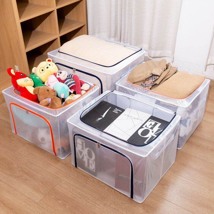 66L Foldable Storage Box/PVC Nylon Waterproof box Stackable With Steel ...