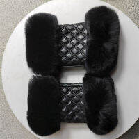 ฤดูใบไม้ร่วงฤดูหนาวผู้หญิงหนังแกะแท้ Mittens 100 จริง Rex กระต่ายขนลายสก๊อต Fingerless ถุงมือ