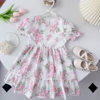 Korea Baby Girl Princess Flower Dress Puff Sleeve Toddler Summer Flower Tutu Mesh Vestido Party Pageant Birthday Kids Clothes  by Hs2023