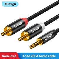 Elough RCA Cable AUX 3.5mm Jack to 2RCA Male Adapter Splitter Audio Cable Earphone Speaker for Apple TV Audio Home Theater Cable