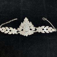 Vintage jewelry รัดแขน สร้อย กำไลรัดแขน รุ่นกลางเพชร เครื่อง​ประดับ​​ชุดไทย สีเงิน1pcs