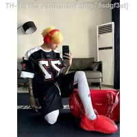 ♨ American retro ice hockey and rugby uniform t-shirt summer trendy basketball baseball uniform short-sleeved mens niche design half-sleeve