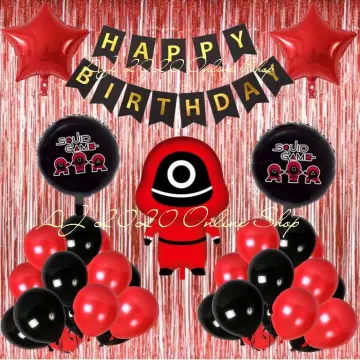 18th Birthday Decorations Red Black Happy Birthday Banner Red Number 1 –   Online Shop