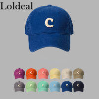 Loldeal หมวกเบสบอลตัวอักษร C แฟชั่น Unisex Soft Top Cotton Comfort