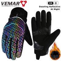 Winter Motorcycle Gloves TPU Colorful Reflective Protective Motocross Gloves Waterproof Thermal Motorcyclist Gloves Touch Screen