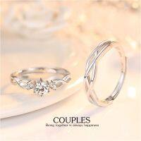 s925 Couples ring 8 แหวนคู่รักเงินแท้ รักนิรันดร์ ประดับด้วย Cubic Zirconia (CZ) ปรับขนาดได้