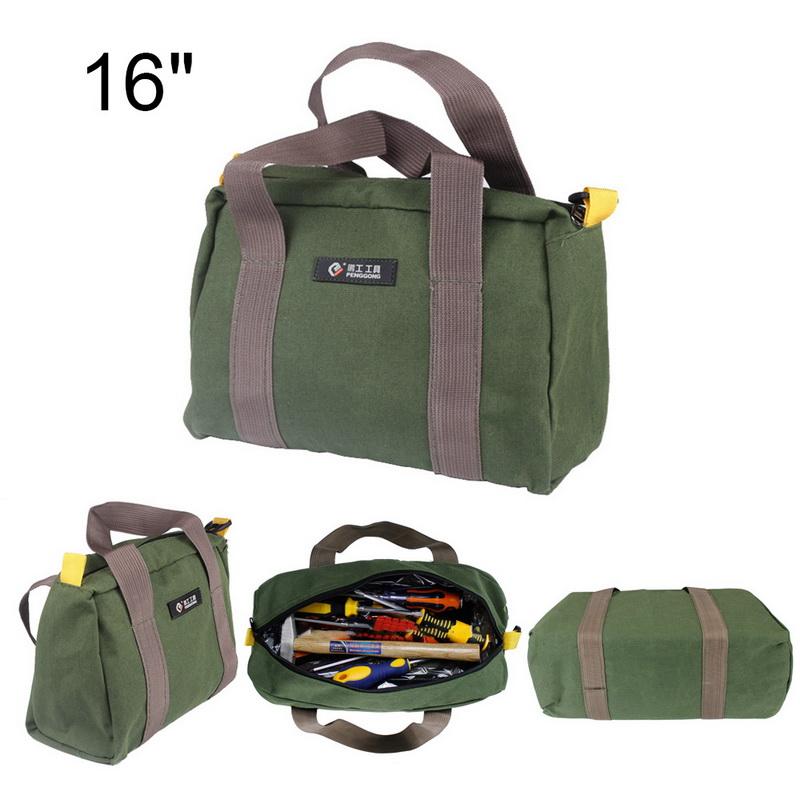 [Tool Bag] 1Pcs 12/14/16 Inch Multi function Canvas Waterproof Hand Tool Storage Carry Bags For Vehicle Maintenance Carpentry Workers Technicians