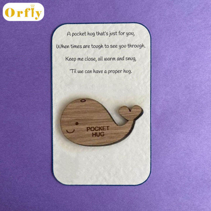 Orfly Personalized Pocket Animal Hug Wooden Token Thanksgiving Day ...