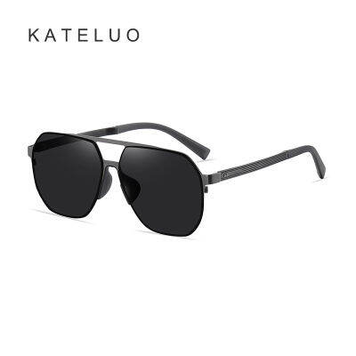 [ไนลอน + พร้อมกล่อง] KATELUO CP7113แว่นกันแดดโพลาไรซ์สำหรับผู้ชาย Retro Classic Aviator อลูมิเนียมแมกนีเซียมอัลลอยด์กรอบเลนส์ไนลอนท่องเที่ยวกลางแจ้งขับรถตกปลากระจกบังแดด