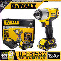 [คูปองลด15%] DEWALT สว่าน ไขควงกระแทก ไร้สาย 10.8V (Impact Driver, งานหนัก) รุ่น DCF815S2 ++รับประกันศูนย์ 3 ปี++