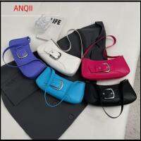 ANQII กระเป๋าใส่เงิน กระเป๋าสะพายไหล่แบบสั้น หนังพียู สีทึบทึบ กระเป๋า Crossbody ง่ายๆ สายรัดเข็มขัด ถุงใต้วงแขน สำหรับผู้หญิง