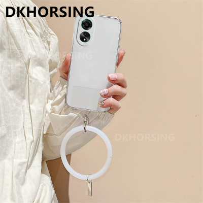 DKHORSING ปลอกอ่อนใสสำหรับ A78 OPPO เคสหลัง A57 A17 A77 A76 A96 A16E A16K A78 A78 Oppo NFC พร้อมสร้อยข้อมือ