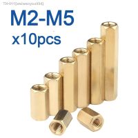 ✗ 10pcs/lot Hex Female to Female M2 M2.5 M3 M4 M5 brass standoff spacer Hexagonal Stud Spacer Hollow Pillars Screw