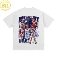 BIL?จัดส่งทันที T-shirt เสื้อยืดคอกลม แขนสั้น พิมพ์ลาย Memphis Grizzlies Morant NBA ทรงหลวม สไตล์สปอร์ต สําหรับผู้หญิง