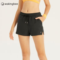 Wakingbee Airy Shorts (Black) กางเกงขาสั้น ทรงสวย ใส่วิ่ง ออกกำลังกาย แห้งเร็ว มีกระเป๋า มีเชือกผูกเอว