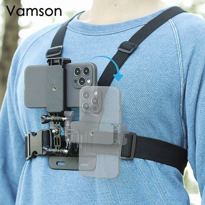 Vamson สำหรับคลิปจับโทรศัพท์ที่ปรับได้เข็มขัดรัดหน้าอกขายึดกล้องโกโปรฮีโร่11 10 9 8 7อุปกรณ์เสริม