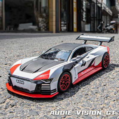 1:32 Audi GT E-Tron Vision รถโลหะผสมรุ่นเสียงและแสงจำลองรถตกแต่งคอลเลกชันของเล่นเด็ก Gift