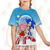 （Can Customizable）Sonic Amy Rose Girls T-Shirt Fashion Print Cute Pink 3-14 Years Old Childrens Shirt Summer Short Sleeve Crew Neck Top Party Birthday（Adult and Childrens Sizes）