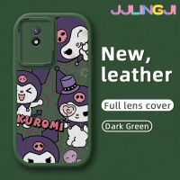 Jjlingji เคสสำหรับ VIVO Y02 Y02A Y11 2023 Y01 Y11S Y30G การ์ตูนซน Kuromi ดีไซน์ใหม่เคสโทรศัพท์มีลายนุ่มหนังฝาปิดด้านหลังเลนส์เต็มรูปแบบเคสป้องกันกล้องกันกระแทก