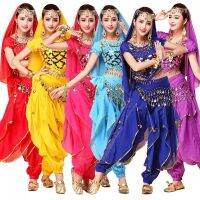 【YD】 4PCS Belly Dancing Costume Sets Egyption Egypt Sari Clothing Bollywood Bellydance