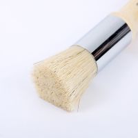 3pcs/Set Wooden Stencil Brush Chalk Paint Natural Pure Hog Bristle Brush Round Acrylic Oil Painting Detail Brushes Wholesale