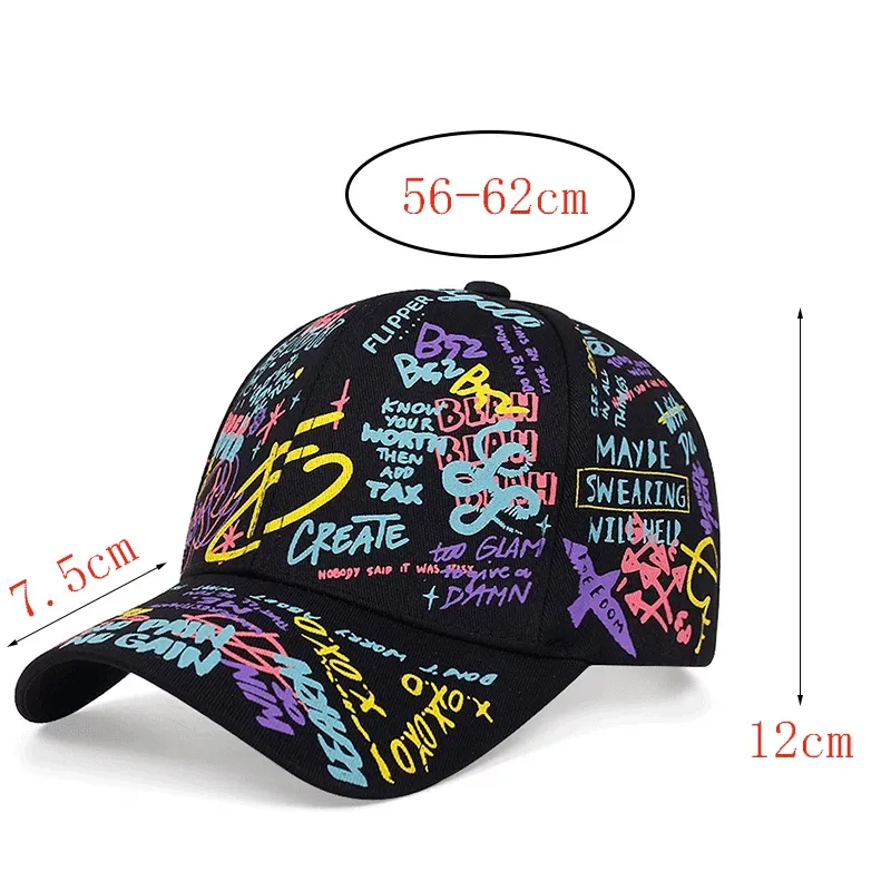 New Fashion Graffiti Printed Baseball Outdoor Cotton Sun Hat Men