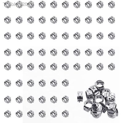 ❒✁❈ 50 pieces of 5.8-21mm single ear hose clamps 304 stainless steel PEX clamp clamping ring crimping tool stepless hose clamp