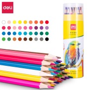 Bút chì màu gốc dầu dạng cốc Deli - 12 24 36 màu sắc tươi sáng