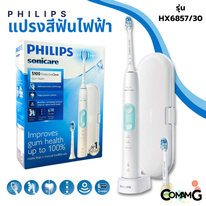 philips-personal-แปรงสีฟันไฟฟ้า-รุ่นhx6857-30-สินค้าใหม่-รับประกัน2ปี