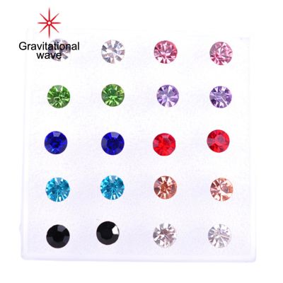 Gravitational Wave 20คู่ผู้หญิง Ear Studs ชุด Shiny Cubic Zirconia ประณีตกระชับ Shining Multi-สีตกแต่งสแตนเลสไม่เป็นอันตราย Zirconia ต่างหูผู้หญิงชุดสำหรับสวมใส่ทุกวัน