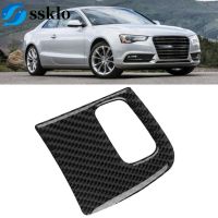 (Ssklo) SUDI กรอบกุญแจภายในรถยนต์,ฝาครอบคาร์บอนไฟเบอร์เหมาะสำหรับ AUDI A4/B8/A5/8T/S5 08-15