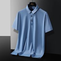 Non-trace ice silk summer fashion polo shirt men loose collar short sleeve T-shirt thin section quick-drying breathable dad --ntx230801▽