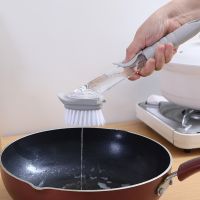 【hot】 WIKHOSTAR Cleaning With Dishwashing Sponge 2 In 1 Handle Dish Washing Household Tools