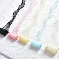 【CC】 50Yards/Roll Organza Edged Wavy Crimping Yarn Crinkle Tape Clip Hair Accessories Webbing