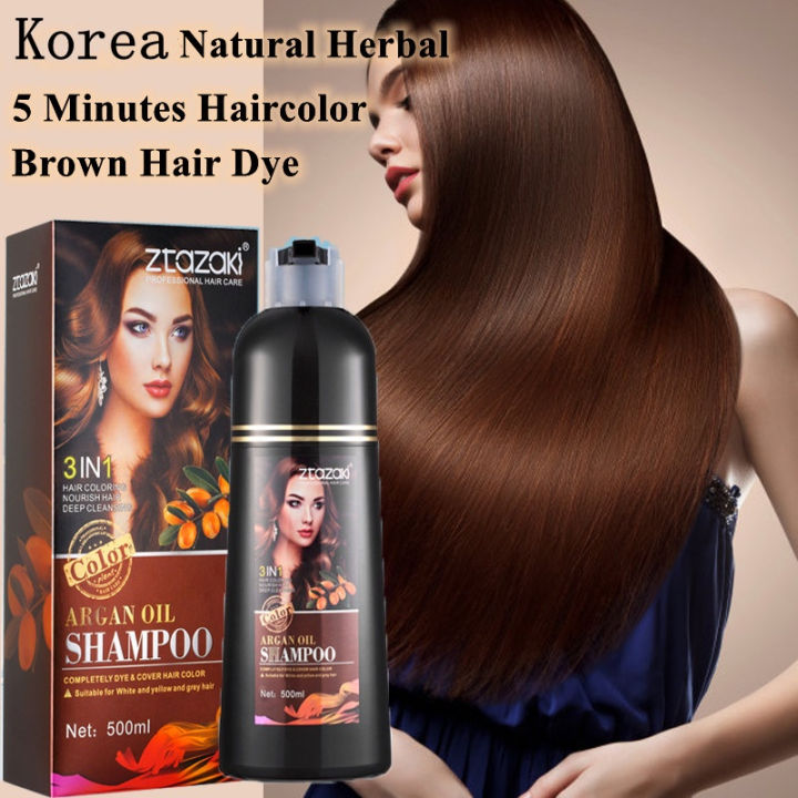 Korea Natural Herbal Hair Color Shampoo Hair Dye 5 Minutes | Lazada PH