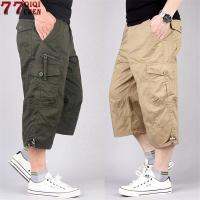 Long Length Cargo Shorts Men Summer Multi-Pocket Casual Cotton Elastic Capri Pants Men Military Tactical Short Hot Breeches 5XL