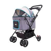 IBIYAYA​ รถเข็นสุนัข รุ่น​ 1617-G Easy strolling Pet Buggy-Simple Grey( รับน้ำหนักได้20กก)​