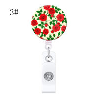 Clip Holder ID Doctor Badge Card Retractable Fashion Flower