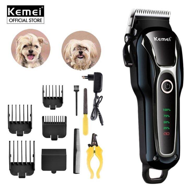 Kemei Professional Hair Clipper Razor Dog Heavy Duty Rechargeable Pet