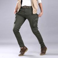 Mens Slim Stretchable Cargo Pants Casual Chinos Korean Fashion