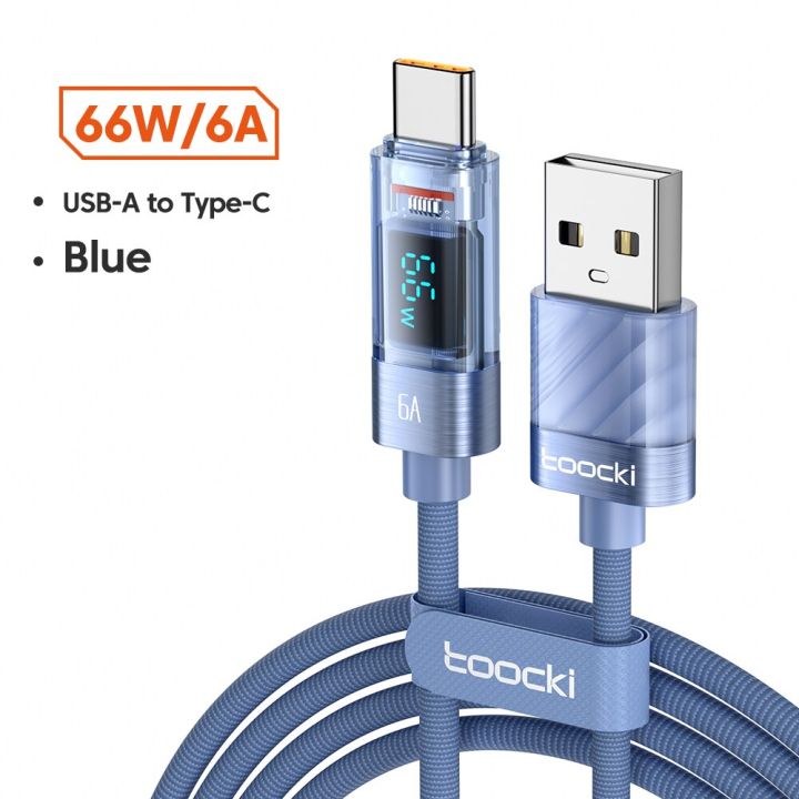 toocki-6a-usb-type-c-cable-for-huawei-mate-40-pro-66w-fast-charing-charger-usb-a-to-usb-c-wire-for-xiaomi-13-oneplus-realme-oppo-wall-chargers
