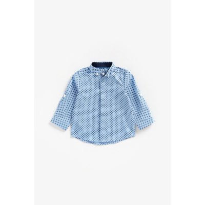 เสื้อเชิ้ตเด็กผู้ชาย Mothercare blue printed shirt ZC534