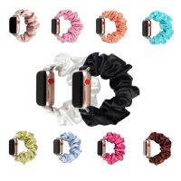 pengyigan solid color Soft Satin Watch Bracelet New Apple Watch Scrunchie Elastic Watch Band for 38 40 42 44mm strap series 7 6 5 4