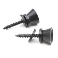 2pcs Guitar Strap Lock Pins Peg Metal for Acoustic Electric Guitar Ukulele Bass Universal Black