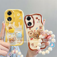 เคสโทรศัพท์ OPPO A58 4G A78 4G NFC เคส Phone Case ตุ๊กตา3D สีการ์ตูนน่ารักลายหมีมาการองพร้อมสร้อยข้อมือดอกไม้กันกระแทกกรอบซิลิโคนนิ่ม OPPOA58 4G 2023